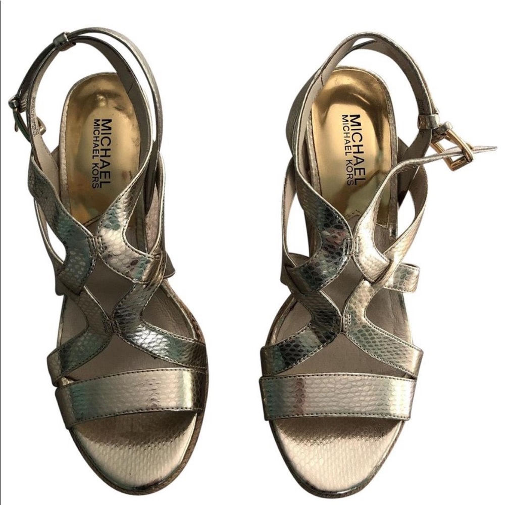 Michael Kors Gold Wedge Heels